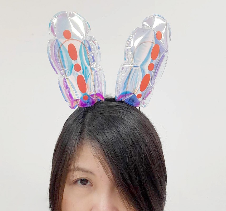 充氣兔耳朵造型髮箍